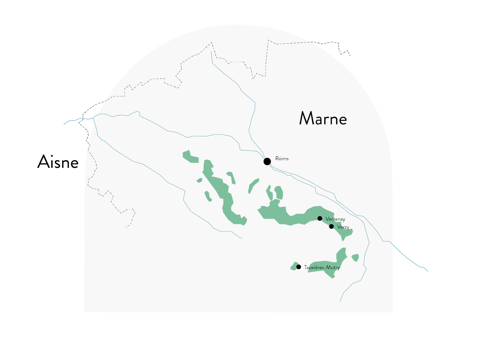 Répartition du vignoble Lheureux sur la Montagne de Reims